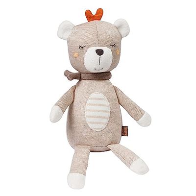 Fehn FehnNATUR - Peluche douce pour nouveau-né comme aide au sommeil - Peluche pour bébé à saisir, sentir et câliner - Peluche en coton biologique (kba) pour bébés et enfants