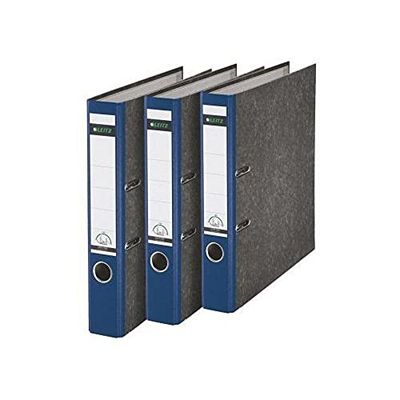 Leitz Kwaliteitsmap, 3-pack, wolkenmarmerpapier, A4, 5,2 cm rugbreedte, blauw, 310315035