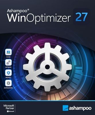 Ashampoo WinOptimizer 27 (3 User) - Software de ajuste del PC para un Windows rápido, elegante y seguro | 1 Dispositivo | 1 Usuario | Código de activación PC enviado por email