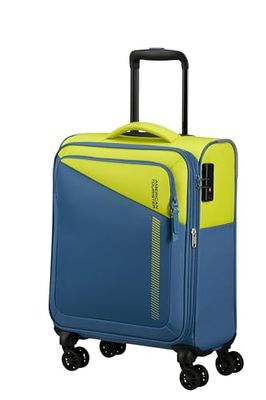 American Tourister Daring Dash - Spinner S, uitbreidbare handbagage, 55 cm, 39/46 L, groen/blauw (limoen/coronet), groen/blauw (limoen/coronet), Spinner S (55cm - 39/46 L), handbagage