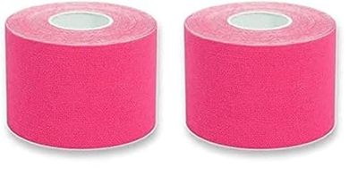 Gima 34750 Taping Kinesiologia, 5 m x 5 cm, Rosa (Confezione da 2)