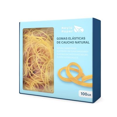 Raylu Paper - Élastiques en Caoutchouc 100% Naturel, Bandes Élastiques Durables et Réutilisables pour le Bureau et la Maison, Élastiques Multi Usage (100 Ø x 2 mm, 100g)