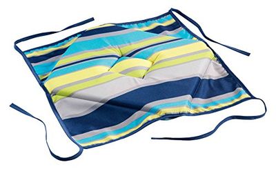 Le Jardin Des Cigales Marina Seatpad with 4 Flaps, polyester, blue, 36 x 36 cm