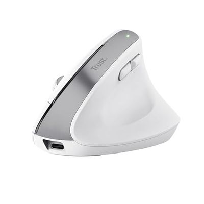 Watio Wave Souris - Souris Optique sans Fil Ergonomique Verticale, Couleur Blanche, Design Qui réduit Le Stress sur Le Poignet, Connexion USB, Facile à Utiliser. *