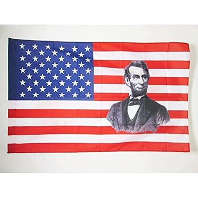 AZ FLAG Bandera de los Estados Unidos con Abraham Lincoln 150x90cm para Palo - Bandera Americana - EE.UU 90 x 150 cm