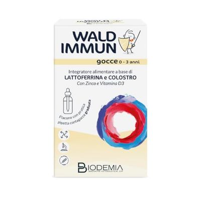 BIODEMIA | Waldimmun Gocce 0-3 Anni, Integratore Alimentare Bambini 0+, a Base di Lattoferrina e Colostro con Zinco e Vitamina D3, Favorisce le Difese Immunitarie, Flacone 20ml con Pipetta Contagocce
