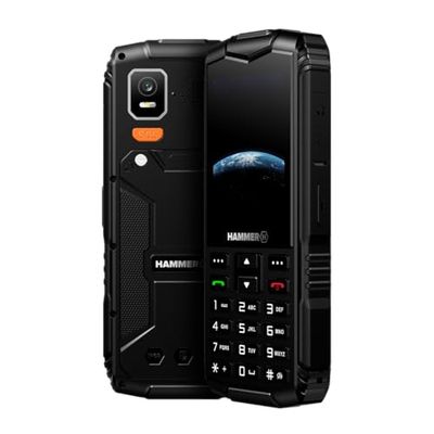 Hammer H Horizon LTE Outdoor mobiele telefoon zonder abonnement, 3000 mAh accu, 64 GB, 2,8 inch IPS-display, grote toetsen, SOS-knop, zaklamp, 2 MP camera, FM-radio, USB-C, Dual SIM, IP68/MIL-STD-810H