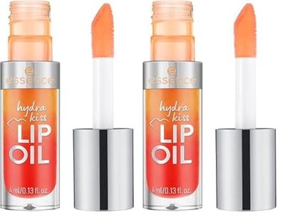 Essence Cosmetics ACEITE DE LABIOS hydra kiss, hidratar/humectar, cuidado, con grasas, brillante, rociado, 4 ml (Paquete de 2)