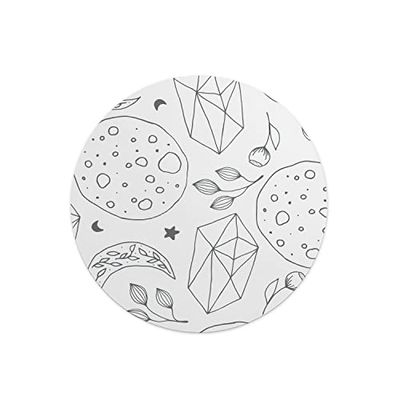 Questo Casa, Round Digital Printed Mouse Pad, Non-Slip Base, for Office and Home, Diameter:22cm