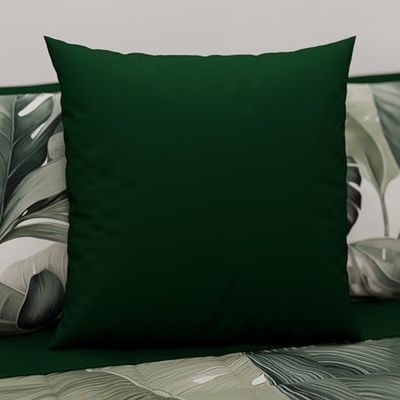PETTI ARTIGIANI ITALIANI - Par de Fundas de Almohada 30x30 cm, Pareja de Funda de Cojín Lisas Verde Esmeralda, 100% Microfibra Hipoalergénica, Made in Italy