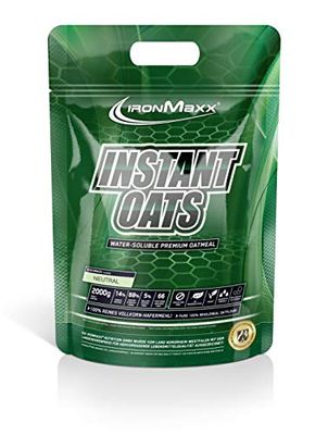 IronMaxx Instant Oats Haferflocken - Neutral 2000g Sac | Gainer végétalien naturel | Faible en sucre | Sans conservateurs | Idéal pour la prise de poids et la construction musculaire