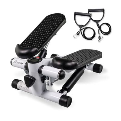 Mobiclinic® fitness, Stepper 2 w 1, Step plus, Liny oporowe, Wielofunkcyjny, Ramiona i nogi, Wyświetlacz lcd, Obciążenie 100 kg, Kompaktowy, Domowa łownia, Opór regulacja wysokości