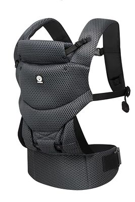 Dooky Urban Comfort ergonomisk bärsele (lämplig från födseln 0-3 år och 3,5–15 kg, ventilerande material, tre olika bäralternativ), färg: grå safir