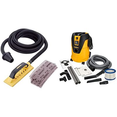 MIRKA Handy Starter-Kit pour ponceuse à main/Ponceuse murale à main avec poignée et Velcro + Aspirateur industriel Aspirateur eau et poussière