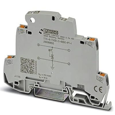 PHOENIX CONTACT TTC-6-TVSD-C-60DC-PT-I - Protector contra sobretensiones con indicador de estado integrado para un cargador de señal con potencial de cobertura terrestre.