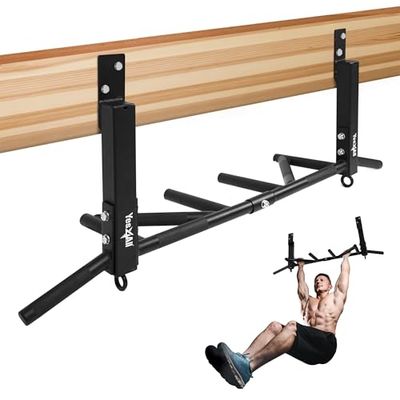 Yes4All Joist monterad pull up-stång – multi-grepp pull up-stång/chin up-stång