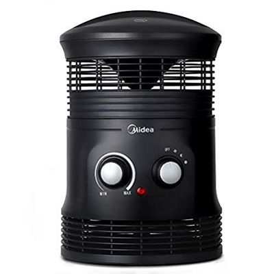 Midea NF18-17PA 1800W mini-ventilatorkachel met 360° brede oscillatie, 2 warmtestanden, programmeerbare thermostaat, stille verwarming, ventilatorkachel, zwart