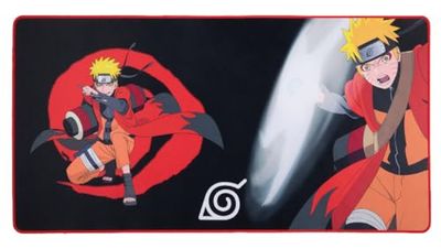 Konix Naruto Shippuden Tapis de Souris Gaming XXL 90 x 46 cm - Surface Microfibre antidérapante - Caoutchouc - Motif Naruto Mode Hermite - Noir