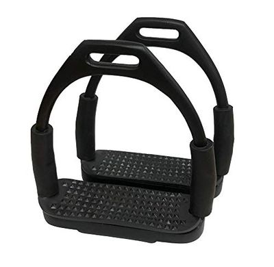 Rhinegold Black Flexi Stirrup Irons-5.1/2 Planchas de estímulo, Negro