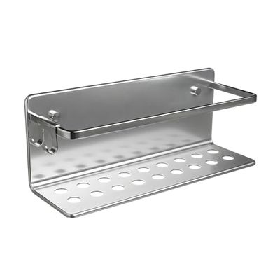 TATAY Badkamer mand Collectie Sereniteit, Gemaakt van Aluminium, Kleur Zilver. Afmetingen 12x30x10 cm