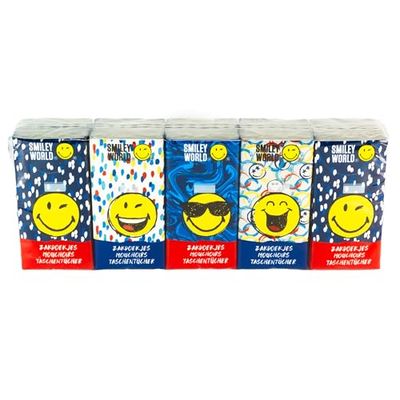 SmileyWorld® 30 x 10 Cartone Box Facial Tessuti di 10 Super Strong Pockets Paper Hankies in a Box | Hand Tessuti | 4 strati | Tessuto auto | Carta Tessuti | Smiley | World | P-001