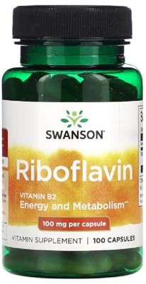 Swanson - Riboflavin Vitamin B-2, 100mg | Energy and Metabolism Support - 100 Capsules