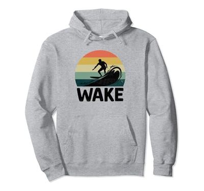 Retro Wake Lake Surf Wakeboarder Wakeboard Wakeboard Wakeboard Felpa con Cappuccio