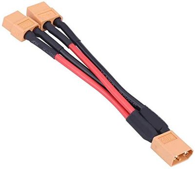 YUNIQUE GREEN-CLEAN-POWER - Adaptador de Cable XT60 14AWG | 1 Hembra a 2 Machos para Baterías RC | Ideal para Tello, WLtoys 144001, Radio de Coche Fiat Punto, Amarillo Rojo Negro, Plástico