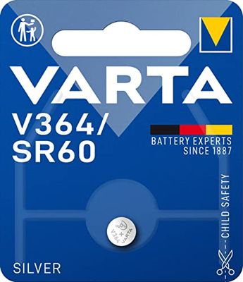 Varta V364/SR60 - Pack de 1 Pila (óxido de Plata, 1.55 V, 17 mAh, Formato blíster), Gris