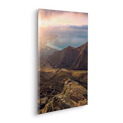 Komar Kilram i äkta träram – Cliffs of Famara – storlek 40 x 60 cm – bild, canvasbild, landskapsmotiv, vardagsrum, sovrum