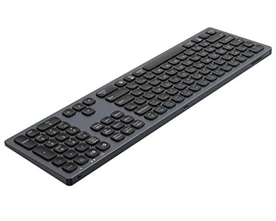 HDWR TyperCLAW BC120 Toetsenbord voor computer, draadloos computertoetsenbord, gaming toetsenbord, computer, laptop, bluetooth, draadloos toetsenbord, aluminium, zilver, cijferblok, typerCLAW