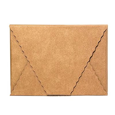 Only Boxes, Pack 5 unidades, Caja Cartón Regalo Color Marrón, Caja en cruz decorada con efecto blonda medidas interiores 22.9x16.2x1.9 cm ( largo x ancho x alto ), Caja para envíos