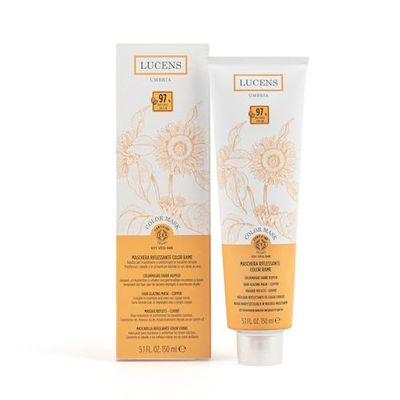 Lucens - Colore Rame, Maschera Riflessante Nutritiva, Colore e Lucentezza Istantanea con Estratti Biologici, Idrata e Protegge i Capelli, 150 ml