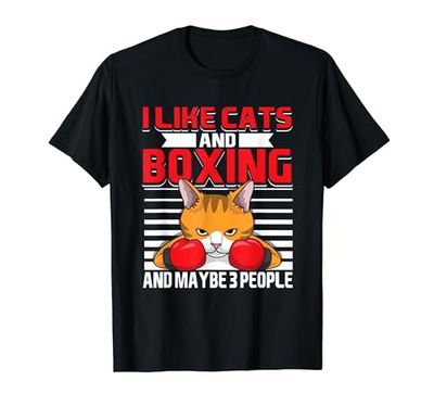 I Like Cats And Boxing Boxer Fighter Guantes de boxeo para amantes de los gatos Camiseta