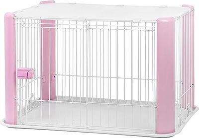 Iris Ohyama, Pen, Rups, Binnen, Schuifdeur met klink, Haken voor eenvoudige montage, Optimale ventilatie, Voor honden, CLS-960, Roze