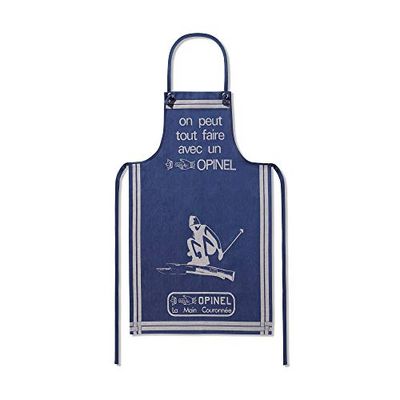 Opinel - Tablier Adulte Motif "On peut tout faire" - Tissage Jacquard 100% Coton - Haute Qualité - Lavage en Machine - Fabrication Française Traditionnelle