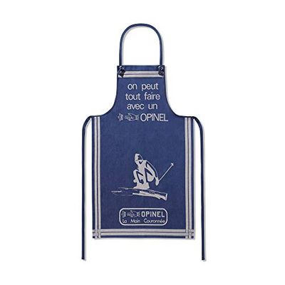 Opinel Kitchen Apron for Adults, Blue, Cotton