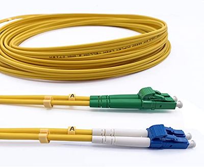 Elfcam® - Cable de fibra óptica LC/APC a LC/UPC Duplex Monomómómodo 9/125μm OS2 LSZH (1 m)