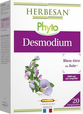 HERBESAN – DESMODIUM – 3000 mg – Bien-être du foie – Laboratoire français – 20 ampoules de 10 ml