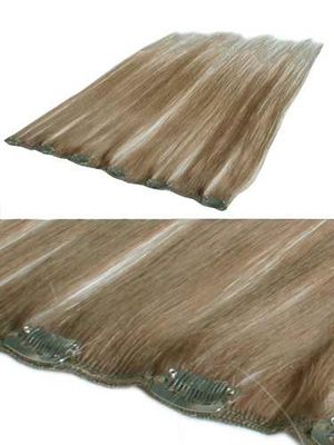 I&K Clip In Human Hair Extensions - Quick Length Piece 18-Ash Blonde 18 inch