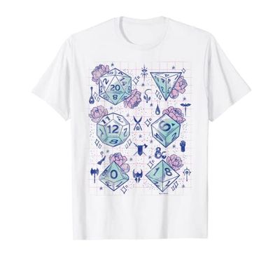 Dungeons & Dragons Floral Dice Grid Camiseta