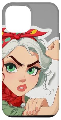 Femme Forte avec Foulard Rouge Coque pour iPhone 12 Pro Max