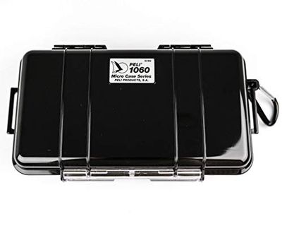 PELI 1060-025-110E Stootbestendige Micro Case Voor Kleine Kostbare Items En Elektronica, Ip67 Waterdicht En Stofdicht, Capaciteit: 1,3L, Gemaakt In De Vs, Kleur: Zwart