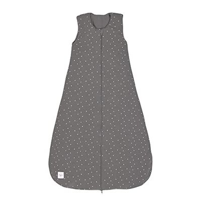 LÄSSIG saco de dormir para bebés todo el año sin mangas unisex/Sleeping Bag Interlock Spots anthracite, Talla 62/68 3-6 meses