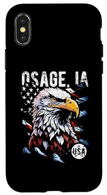 Osage Iowa Patriotic Eagle USA Flag Vintage Style Design Case for iPhone X/XS