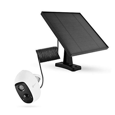 LEICKE Zonnepaneel voor draadloze outdoor door op batterijen werkende IP-camera's, weerbestendig, instelbare houder, ononderbroken stroomvoorziening