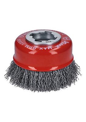 BOSCH WBX318 X-Lock Arbor Brosse coupelle en acier au carbone pour enlever les échelles de soudure, les bavures et la corrosion, la préparation de surfaces de peinture