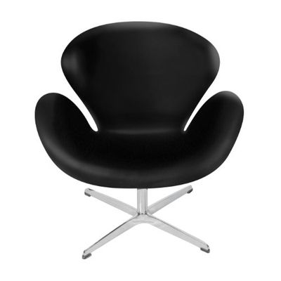 Premier Housewares 2403240 Tiffany Chaise de Bureau Effet de Cuir Noir Base Tournant avec Finition Chromée