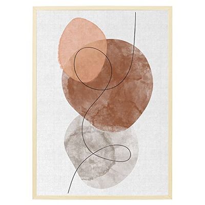 Arterby's® - Premium Poster Quadro Cornice Tela Canvas Dipinto Mood - Illustrazione Dipinto Astratto Hand Painted - Made in Italy - HD Tela con Cornice Colore Legno 50x70 cm A0027 D006