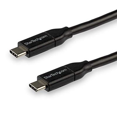 StarTech.com Cable de 3m USB-C a USB-C con capacidad para Entrega de Alimentación de 5A - USB TipoC - Cable de Carga USBC - USB 2.0